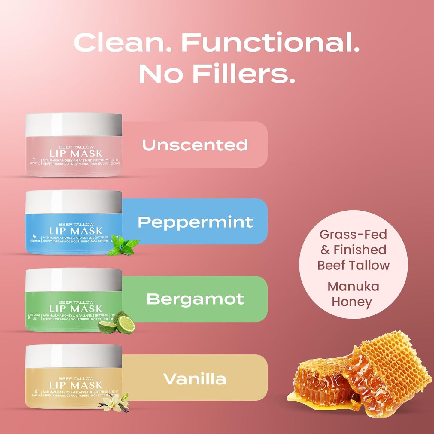 Unscented Beef Tallow Lip Mask