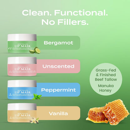 Bergamot Beef Tallow Lip Mask