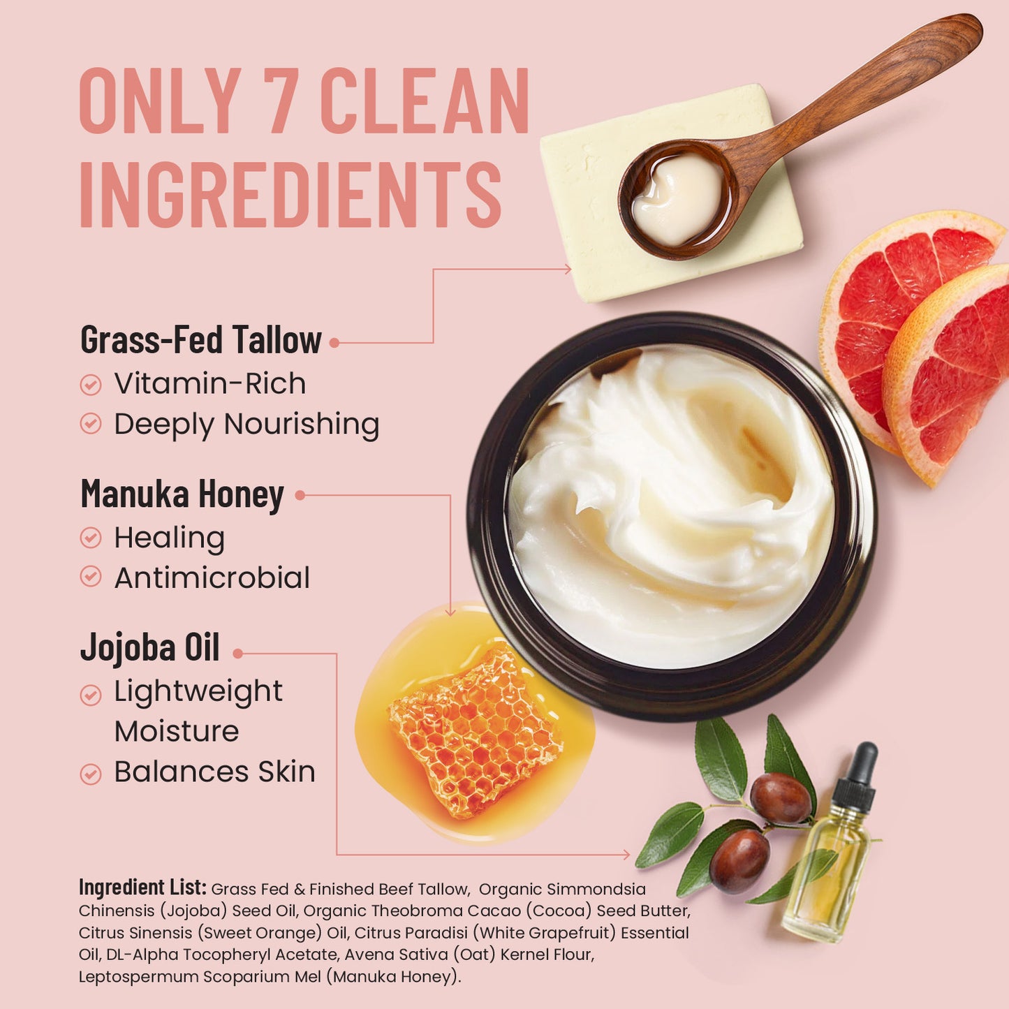 Whipped Beef Tallow Balm - Grapefruit