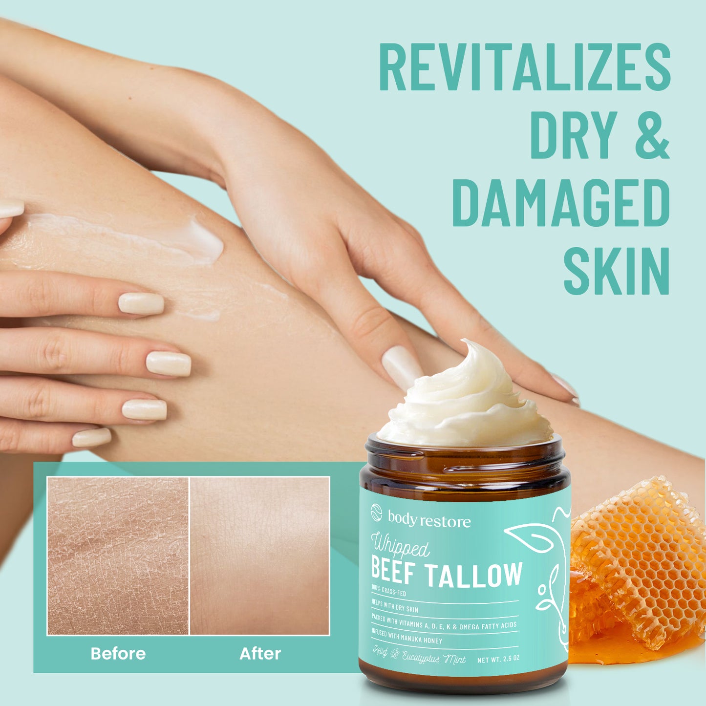 Whipped Beef Tallow Balm - Eucalyptus